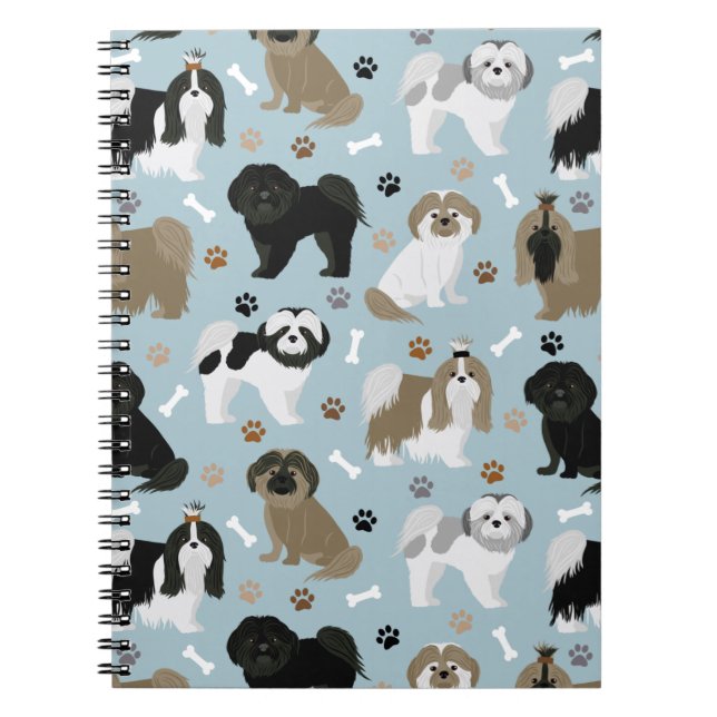 Shih Tzu Hunde Paws and Bones Notizblock (Vorderseite)