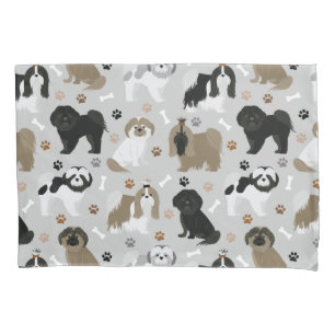 Shih Tzu Hunde Paws & Bones Pillow Case Kissenbezug