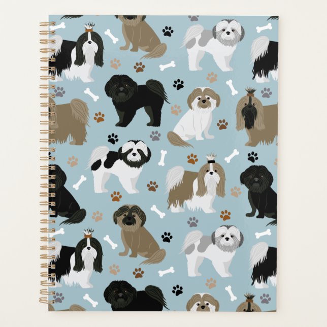 Shih Tzu Hunde Paws & Bones Planer (Vorderseite)
