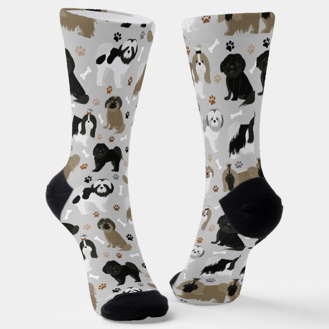 Shih Tzu Hunde Paws & Bones Socks Socken (Gewinkelt)