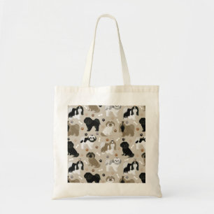 Shih Tzu Hunde Pfoten und Knochen Tote Bag Tragetasche