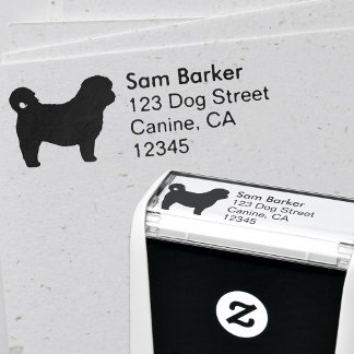 Shih Tzu Hunde Silhouette Rücksendeadresse Permastempel