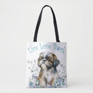 Shih Tzu Hundefrau Blumen