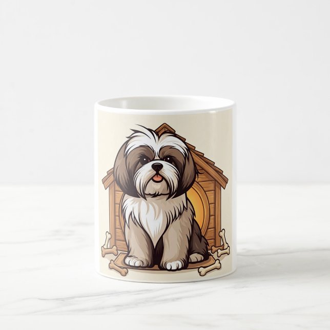 Shih Tzu Hundehaus  Kaffeetasse ("Coffee with a side of cuteness")