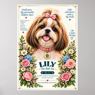 Shih Tzu-Hundeporträt | Lily Nr. 17 Poster