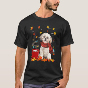 Shih Tzu Hundeschal Herbst Schokolade Herbst T-Shirt