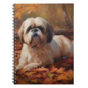 Shih Tzu im Herbst Leaves Fall Inspiriert Notizblock