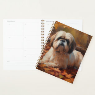 Shih Tzu im Herbst Leaves Fall Inspiriert Planer