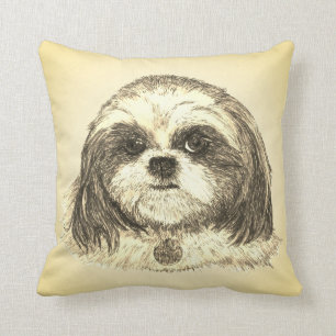 Shih Tzu in Sepia Kissen