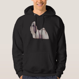 Shih Tzu in voller bekleidung farbige Silhouette L Hoodie