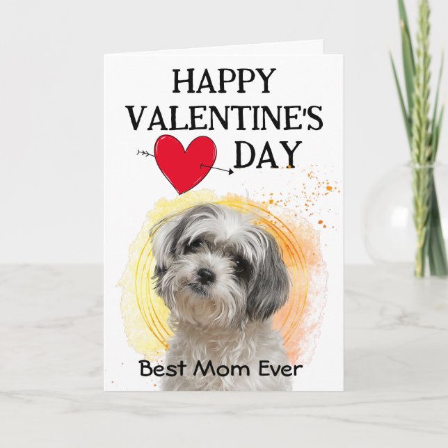 Shih Tzu individuelle Valentintagskarte Feiertagskarte (Vorderseite)