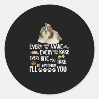 Shih Tzu jeden Snack, den Sie machen jedes Essen, Runder Aufkleber