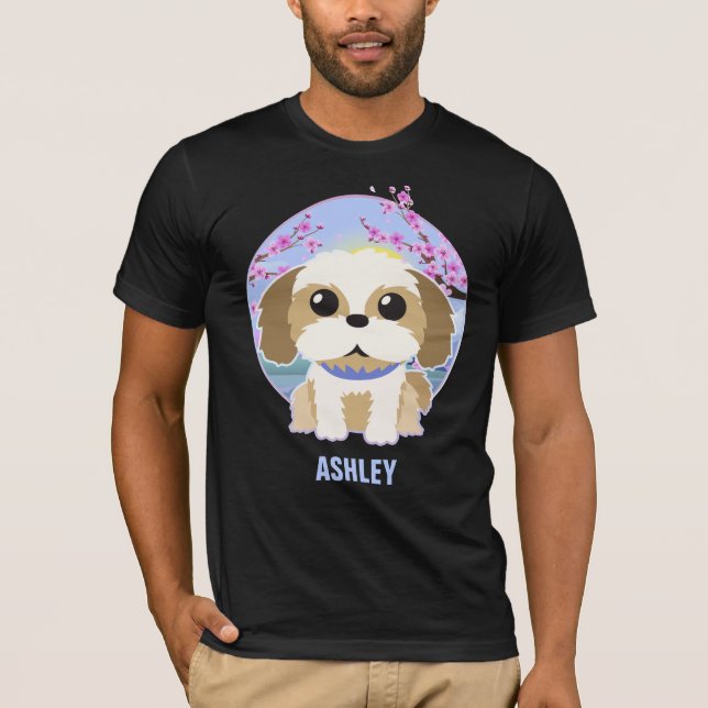 Shih tzu Kawaii Niedliches Geschenk Hund Haustier T-Shirt (Vorderseite)