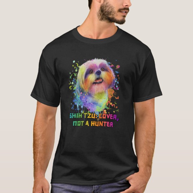 Shih Tzu kein Jagdhunderasse Welpen Humor T-Shirt (Vorderseite)