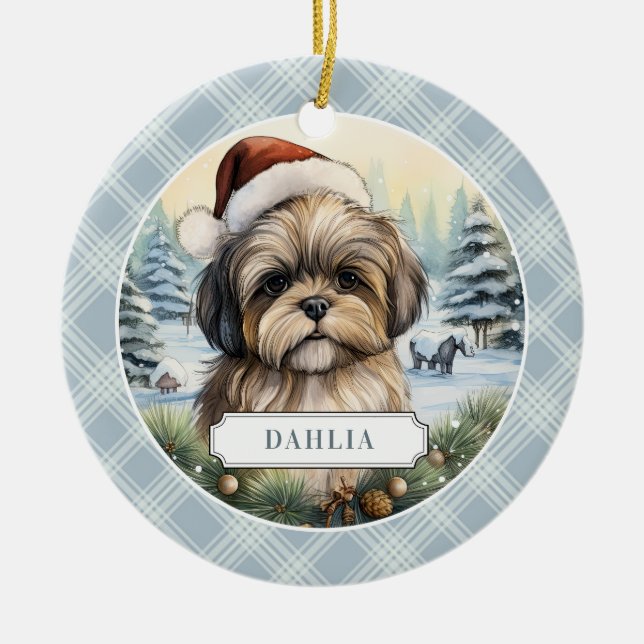 Shih Tzu Keramik Circle Ornament (Vorne)