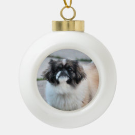 Shih Tzu Keramik Kugel-Ornament
