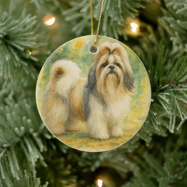 Shih Tzu Keramik Ornament (Baum)