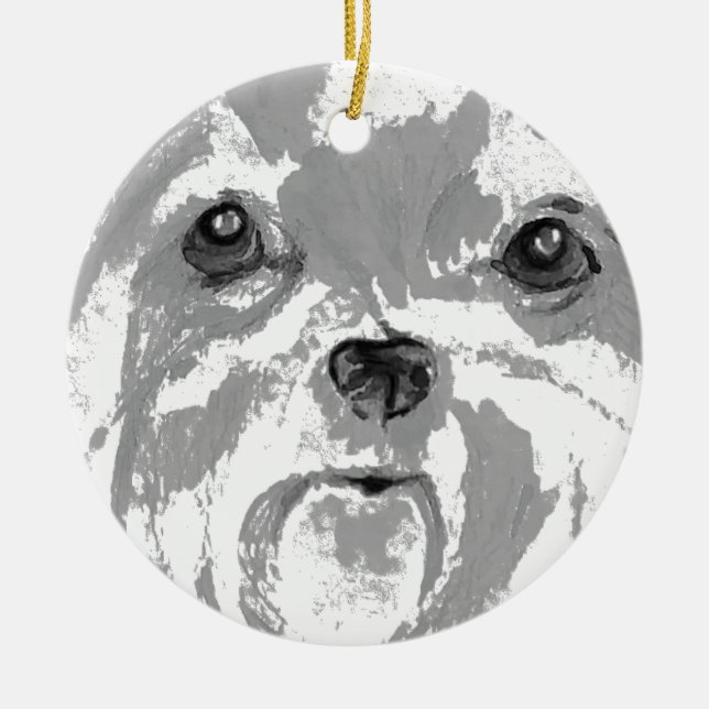 Shih Tzu Keramik Ornament (Vorne)