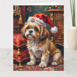 Shih Tzu königlicher Weihnachts-Topknot-Hut Karte