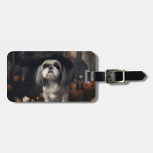 Shih Tzu Kürbisse Halloween Gruselig Gepäckanhänger