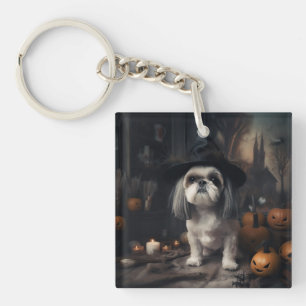 Shih Tzu Kürbisse Halloween Gruselig Schlüsselanhänger