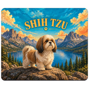 Shih Tzu, Lake Tahoe Vintage-Wasserfarbe Mousepad
