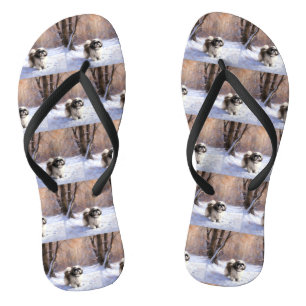 Shih Tzu Let It Snow Weihnachten Flip Flops