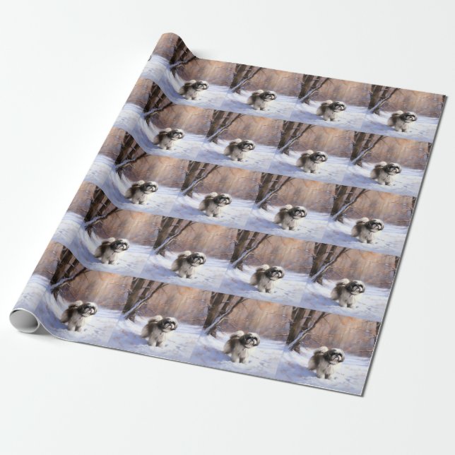 Shih Tzu Let It Snow Weihnachten Geschenkpapier (Ungerollt)
