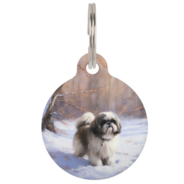 Shih Tzu Let It Snow Weihnachten Haustiermarke (Vorderseite)