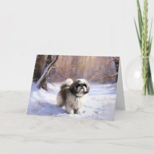 Shih Tzu Let It Snow Weihnachten Karte