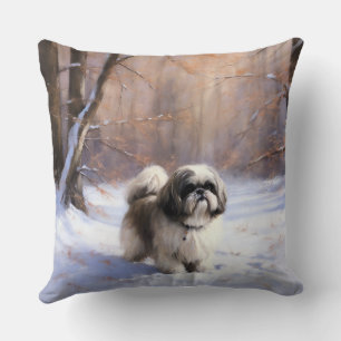 Shih Tzu Let It Snow Weihnachten Kissen