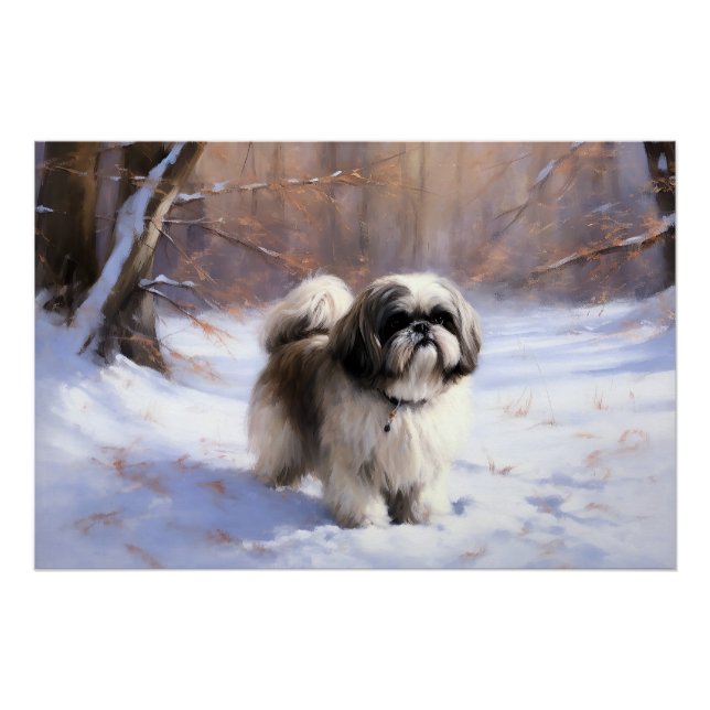 Shih Tzu Let It Snow Weihnachten Poster (Vorderseite)