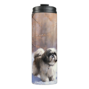 Shih Tzu Let It Snow Weihnachten Thermosbecher