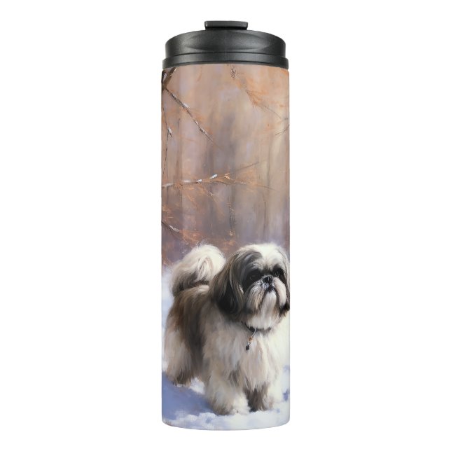 Shih Tzu Let It Snow Weihnachten Thermosbecher (Vorderseite)