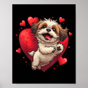 Shih Tzu Liebe Herz für Valentinstag auf Shih Tzu Poster