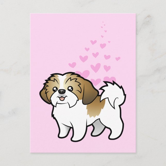 Shih Tzu Liebe (Welpenschnitt) Postkarte (Vorderseite)