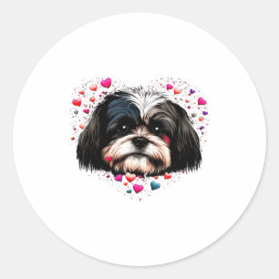 Shih Tzu Liebesherz für den Valentinstag auf Shih Runder Aufkleber
