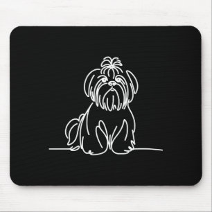 Shih Tzu Linienkunst Hundebesitzer Leistung  Mousepad