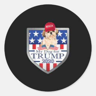 Shih Tzu Lover | Mein Shih Tzu Trump Runder Aufkleber