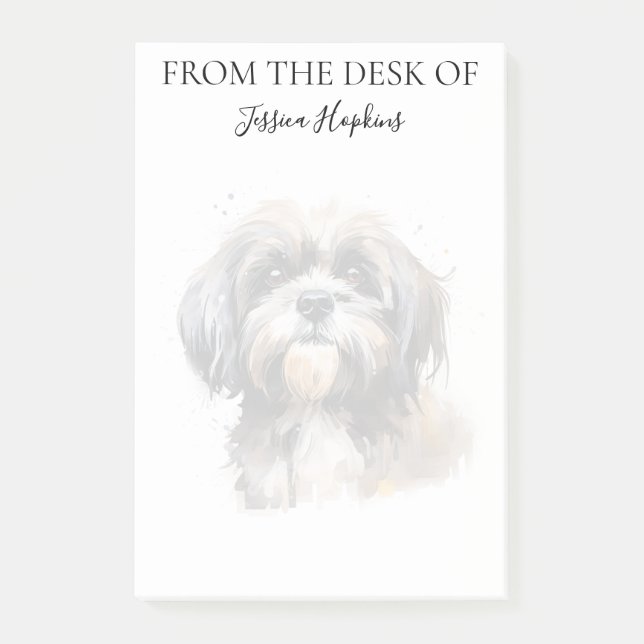Shih Tzu Lover Monogrammed Dog Post-it Klebezettel (Vorderseite)