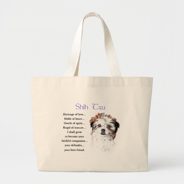 Shih Tzu Lovers Geschenke Jumbo Stoffbeutel (Vorne)