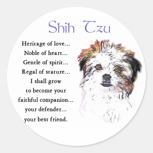 Shih Tzu Lovers Geschenke Runder Aufkleber (Vorderseite)
