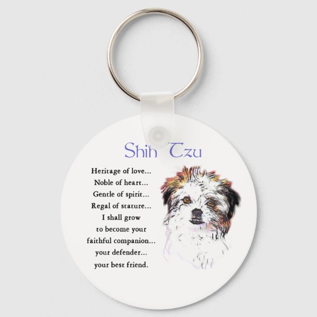 Shih Tzu Lovers Geschenke Schlüsselanhänger (Vorderseite)