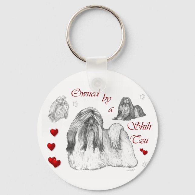 Shih Tzu Lovers Geschenke Schlüsselanhänger (Vorderseite)