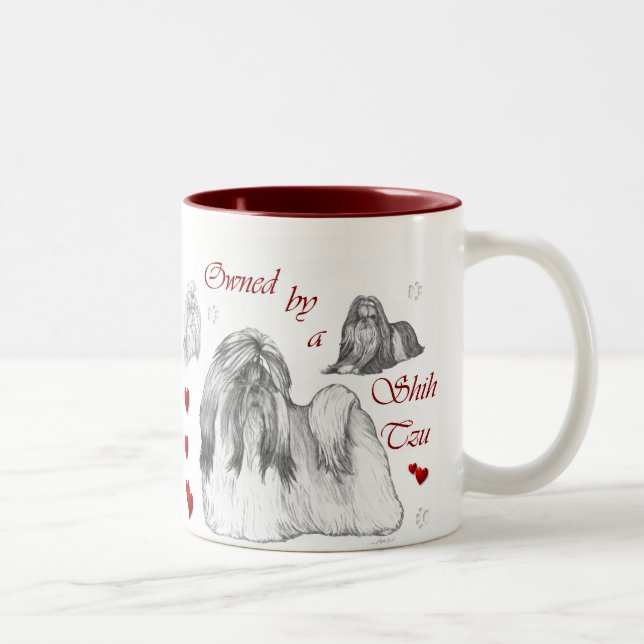 Shih Tzu Lovers Geschenke Zweifarbige Tasse (Rechts)
