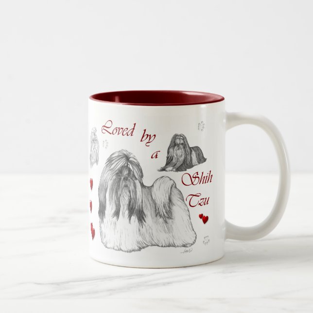 Shih Tzu Lovers Geschenke Zweifarbige Tasse (Rechts)