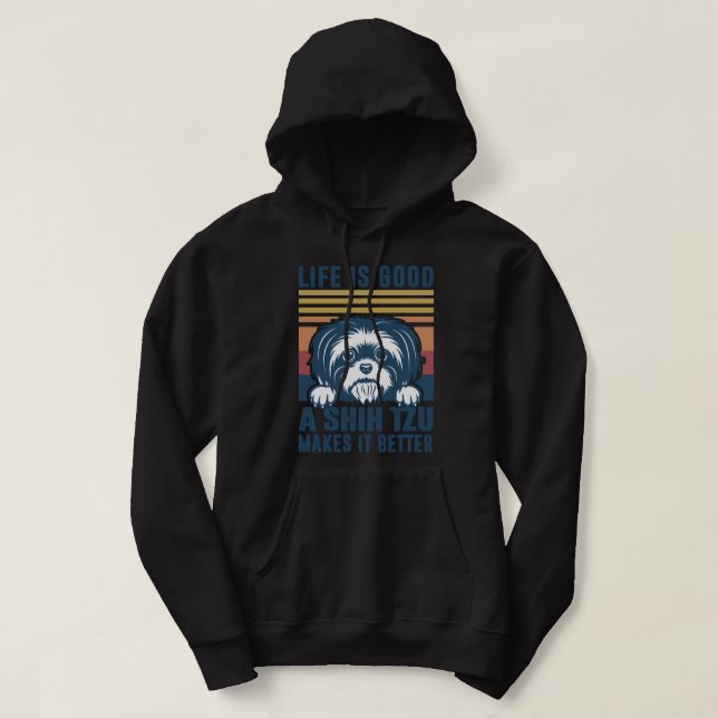 Shih Tzu Mama Dog Lover Mama Geschenk Niedlich Shi Hoodie (Design vorne)