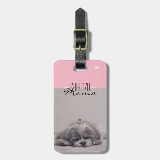 Shih Tzu Mama Gepäckmarke für Hunde-Mamas Gepäckanhänger (Vorderseite vertikal)