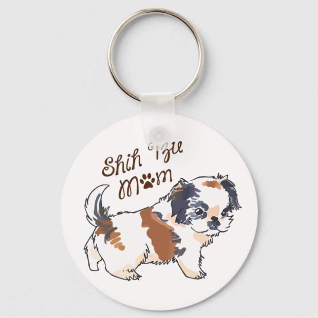 Shih Tzu Mama Schlüsselanhänger (Vorderseite)
