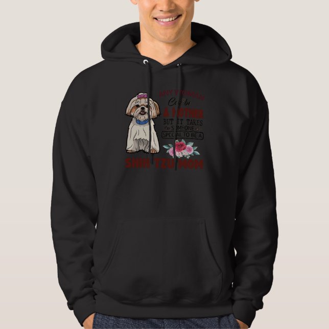 Shih Tzu Mama und Gesichtsmaske Hoodie (Vorderseite)